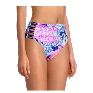 Lilly Pulitzer Rumy Bikini Bottom Sz 8 In Turtle Amazement High Tide Navy